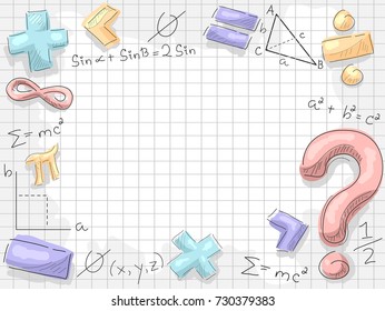 Background Illustration of Math Symbols and Formulas - Shutterstock ID 730379383
