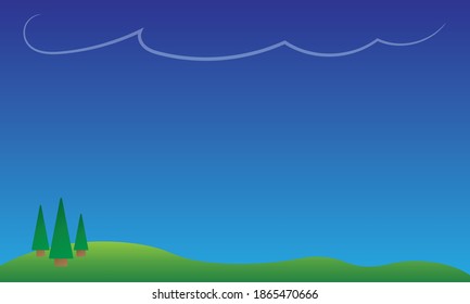 Ilustración de fondo de una montaña y el cielo azul