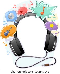 Background Illustration of Music Headphone Frame