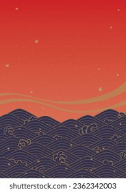 Background illustration of the New Year holidays. This is a Japanese wave pattern.