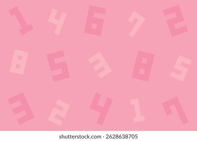 Ilustración de fondo con números esparcidos por el rosa