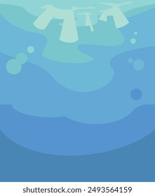 Ilustración de fondo del fondo del océano donde la luz brilla a través