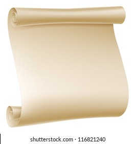 Background illustration of an old rolled up paper scroll