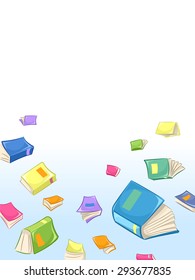 Background Illustration of Open Books Lying Around