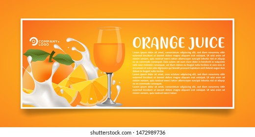 Background illustration of orange juice and milk. background for fruit products. Eps 10.