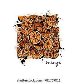 Background illustration of orange slices.