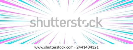 Background illustration of pink and light blue pop concentrated lines (horizontal)