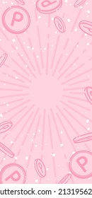 Ilustración de fondo de las monedas de punto que salen volando (rosa)