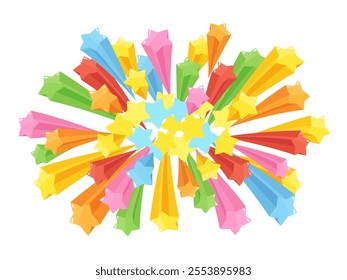Background illustration of popping out stars