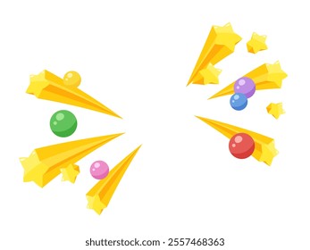 Background illustration of popping stars and balls