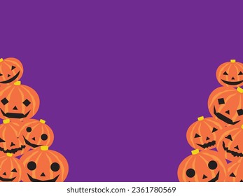 Background illustration of a lot of pumpkin lanterns