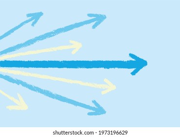 Background illustration of radially spreading arrow designs. vector.