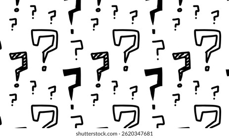Background illustration with random hand drawn question.