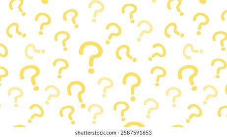 Background illustration with random yellow question mark.