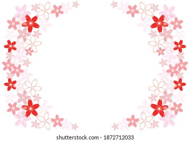 Background illustration with randomly scattered cherry blossoms.