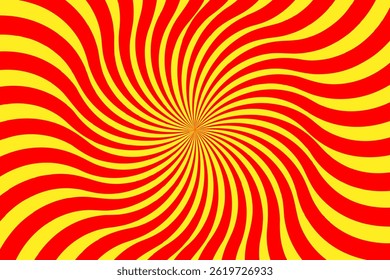 Background illustration of red and yellow swirls.Sunburst arrangement material.