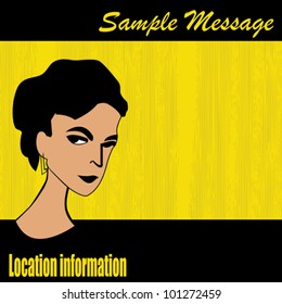Background illustration for a retro message with a 1950's feel