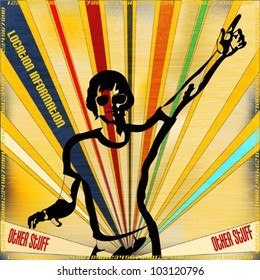 Background illustration in a retro style for a indie night or DJ set Poster