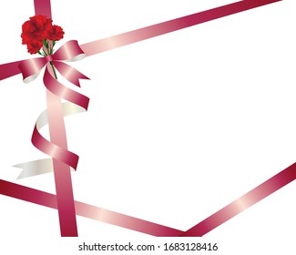 background illustration of ribbon and carnations