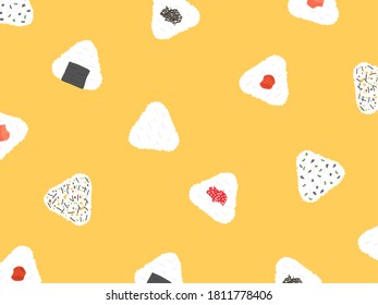 Background illustration of rice balls.