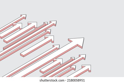 It is a background illustration of a rising arrow