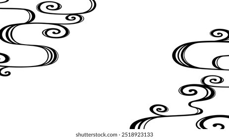 Background illustration of silhouette of flowing water ripples