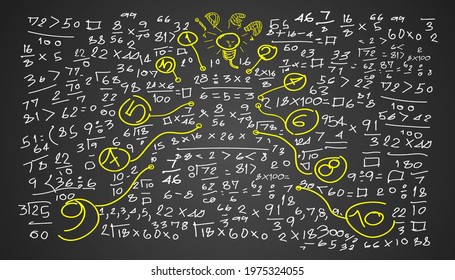 Background illustration Sketch plan. Write a board Calculate . illustration education.Creativity idea adn concept modern design.