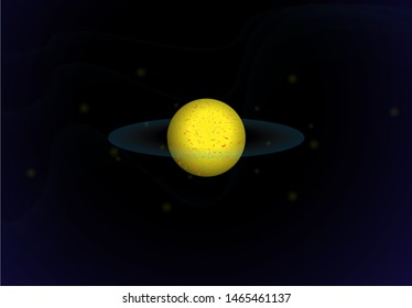 
background illustration of space. with light spots and yellow planets. vector illustration of eps.10