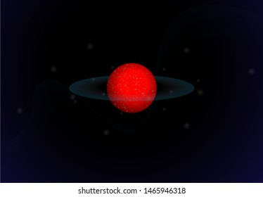 
background illustration of space. with light spots and red planet. vector illustration of eps.10