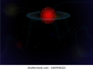 
background illustration of space. with light spots and red planet. vector illustration of eps.10