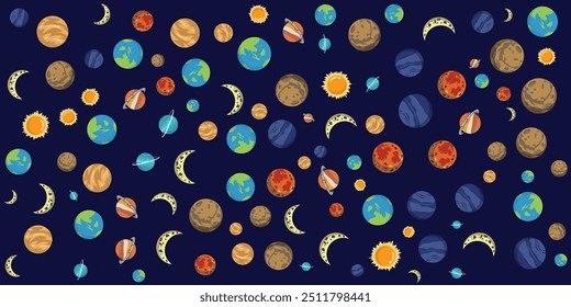 Background illustration of stars in the solar system.
