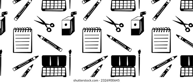 Ilustración de fondo del papel. Patrón sobre el tema de la escuela. Minimalismo. Fondo de ilustración manuscrita.