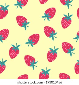 Background Illustration of strawberries Seamless pattern 