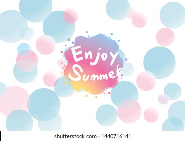 Background illustration of summer image with bubbles of cute colors