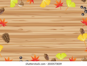 It is a background illustration that makes the best use of the wood grain that is perfect for autumn.