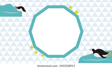 Background illustration with title frame showing penguins having a good time.