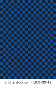 Background illustration of traditional Japanese pattern, blue and black checkered pattern'ichimatsu'