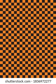 Background illustration of traditional Japanese pattern, orange and black checkered pattern'ichimatsu'