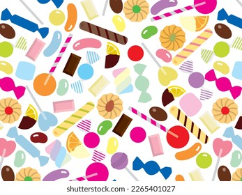 Ilustración de fondo de varios dulces