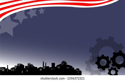 Background Illustration Vector Design of Labour Day With America Flag