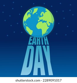 Background illustration vector earth day our earth our home with stars . Design for your  banner or poster