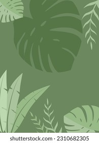 Background illustration vector summer with tropical leaves and plants . Summer wallpaper 
