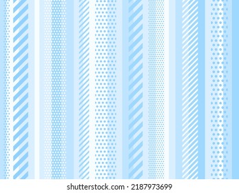 Background illustration of vertical light blue stripes with dot and stripe patterns