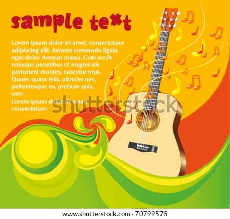 Background illustration of a Western Guitar Stock photo © 
