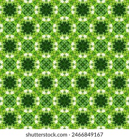 Background illustration of white flowers, flowers arranged in groups in a garden, flowers arranged in beautiful bouquets on a background of green leaves.
