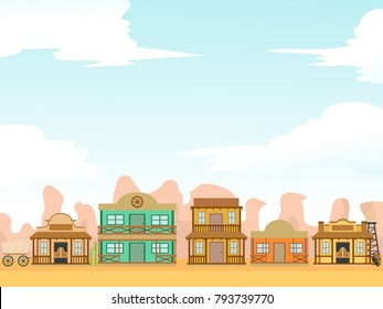 Wild West Town Old Western Architectural Stock Vector (royalty Free 