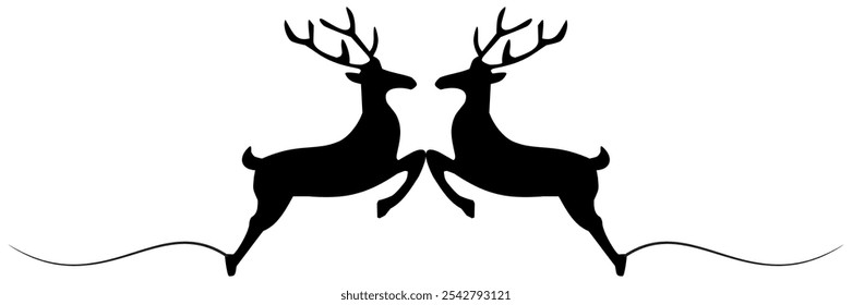 background with illustration winter Christmas deer
