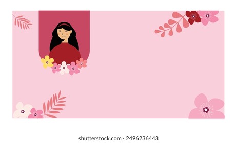Ilustración de fondo con tema del día de la mujer
