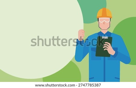 Background illustration of workers with copy space