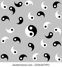 Background illustration with yin and yang icon design. Good and evil icon for balanced life. Can be used for wall decoration or wrapping